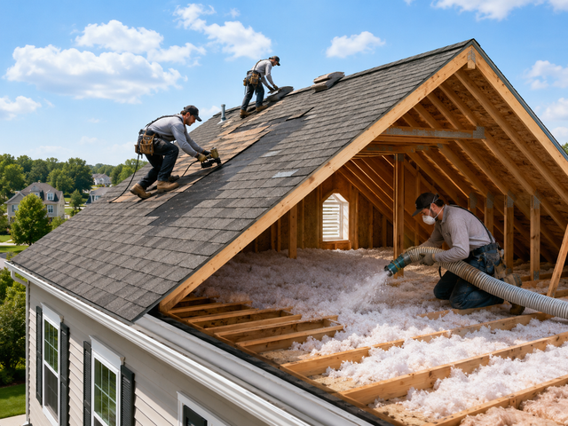 Roof Repair. Attic insulation