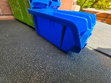 15 Plastic Stackable Parts Tools Organizer Containers Blue Bins - Photo 3