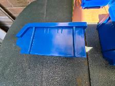 15 Plastic Stackable Parts Tools Organizer Containers Blue Bins - Photo 5