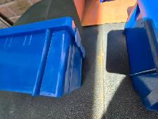 15 Plastic Stackable Parts Tools Organizer Containers Blue Bins - Photo 6