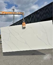 ✅Factory  White Quartz Kitchen Countertops   Gray Veins ✅