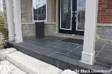 Oakville Black Limestone Rockface Treads (Top & Calibrated Botto - Photo 2