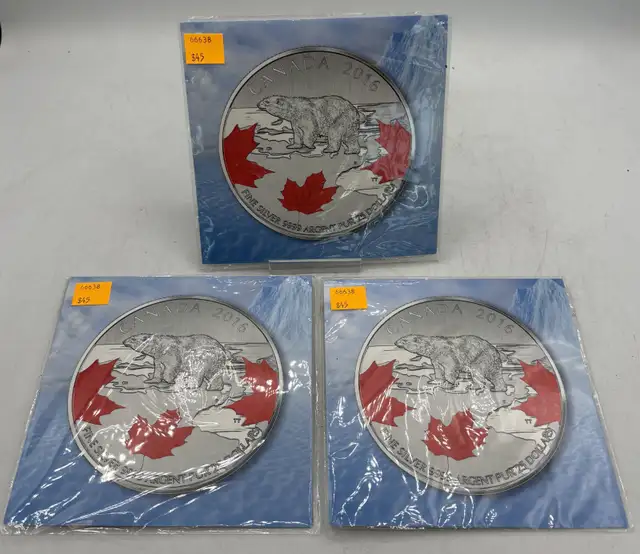 2016 $25 .999 Fine Silver Coin - Polar Bears ( x3 Available )