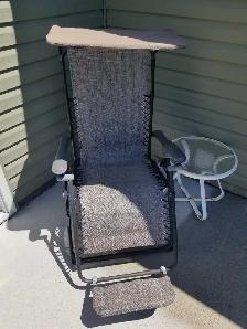TWO FULL-LENGTH FOLDING LONGE CHAIRS