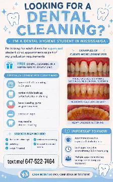 Free Dental Cleaning - Student Dental Hygienist