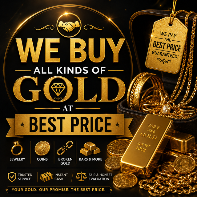 WE BUY ALL KINDS OF GOLD – BEST PRICE PAID!