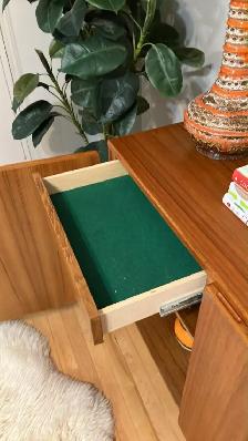 Mid century TEAK TECK. Lampe / Buffet, bahut disques vinyles, cr - Photo 3