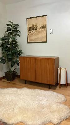 Mid century TEAK TECK. Lampe / Buffet, bahut disques vinyles, cr - Photo 6