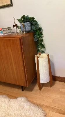 Mid century TEAK TECK. Lampe / Buffet, bahut disques vinyles, cr - Photo 8