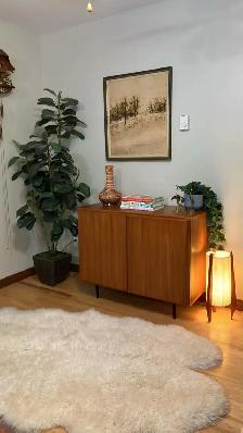 Mid century TEAK TECK. Lampe / Buffet, bahut disques vinyles, cr - Photo 9