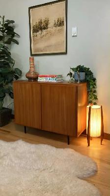 Mid century TEAK TECK. Lampe / Buffet, bahut disques vinyles, cr - Photo 10