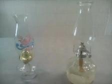 Antique glass wick candles