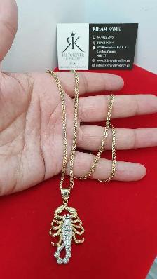 10 yellow chain and pendant # 410_12 - Photo 4
