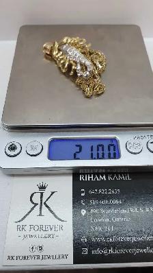 10 yellow chain and pendant # 410_12 - Photo 6