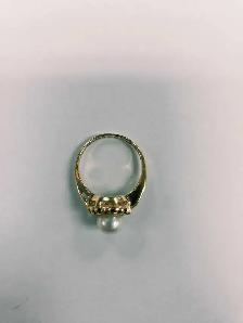 Bague en or avec perle - Photo 2