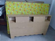Queen bed with boxspring only. Headboard and metal frame include