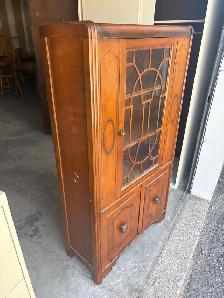 Free delivery antique from 1940 Vintage Wood Display Cabinet - Photo 6