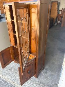 Free delivery antique from 1940 Vintage Wood Display Cabinet - Photo 8