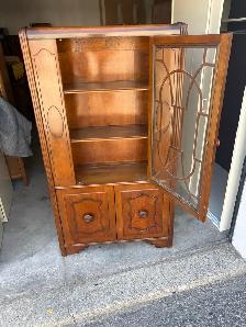 Free delivery antique from 1940 Vintage Wood Display Cabinet - Photo 10