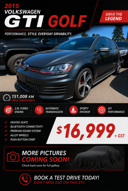 2015 VOLKSWAGEN GTI – 2.0L TURBO – HATCHBACK