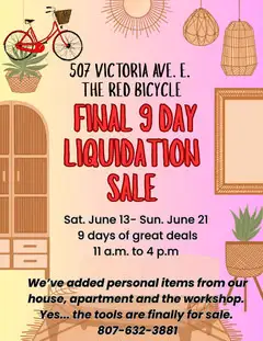 Liquidation Sale at The Red Bicycle