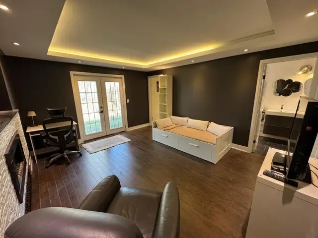 Walk out  furnished full kitchen bachelor