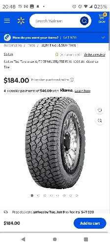 2 Sailun terramax AT2 truck tires