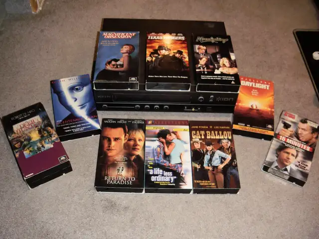 VCR   10 MOVIES, $60.
