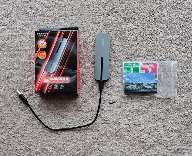 BRAND NEW EAGET M.2 NVME SATA SSD ENCLOSURE USB 3.2 WITH HEATING