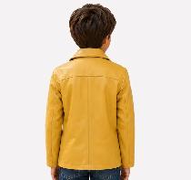 Youth Honey Gold Double-Breasted Leather Jacket - Photo 3