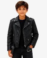 Youth Classic Biker Leather Jacket – Size 6 - Photo 4