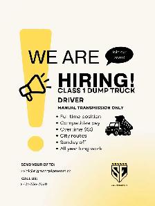 Dump truck Driver Class 1