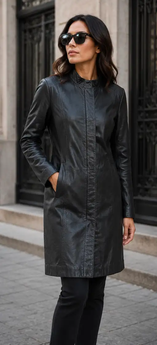 Danier Women’s Long Leather Coat - Small