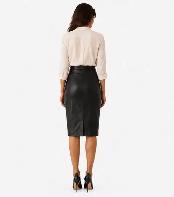 Women’s Genuine Leather Pencil Skirt - Size 4 - Photo 2