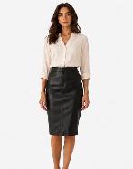 Women’s Genuine Leather Pencil Skirt - Size 4 - Photo 3