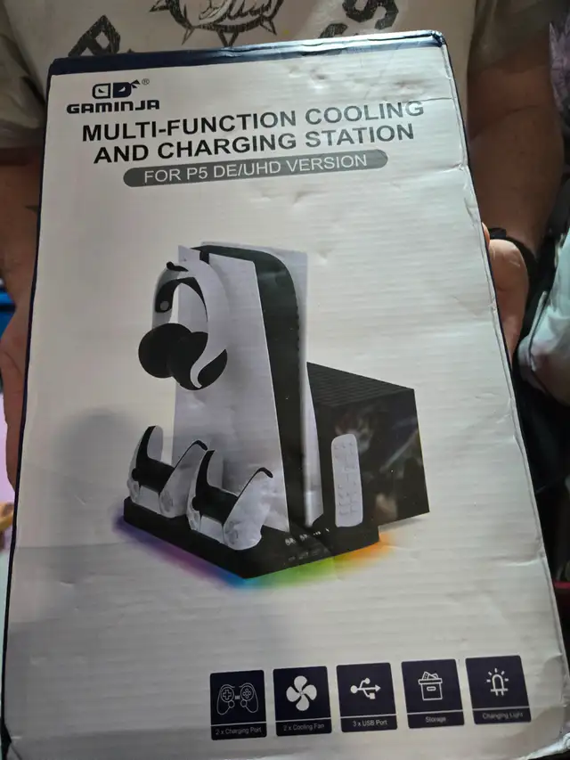 Multi-Function Cooling and Charging Station For PS5 For Sale