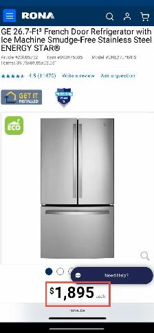 NEW 36" GE Fridge (Internal Ice & Water Dispenser) 27 Cu.Ft - Photo 10