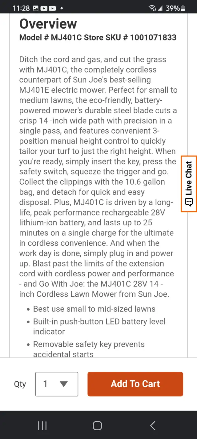 cordless lawn mower