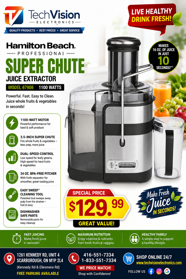 Hamilton Beach Professional Super Chute Juice Extractor