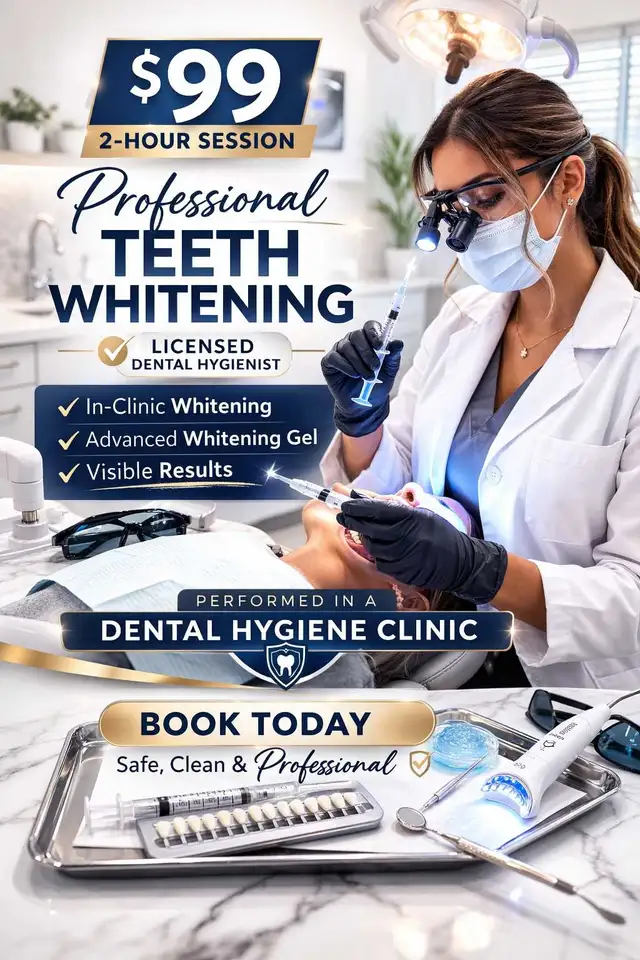 $99 licensed teeth whitening in clinic
