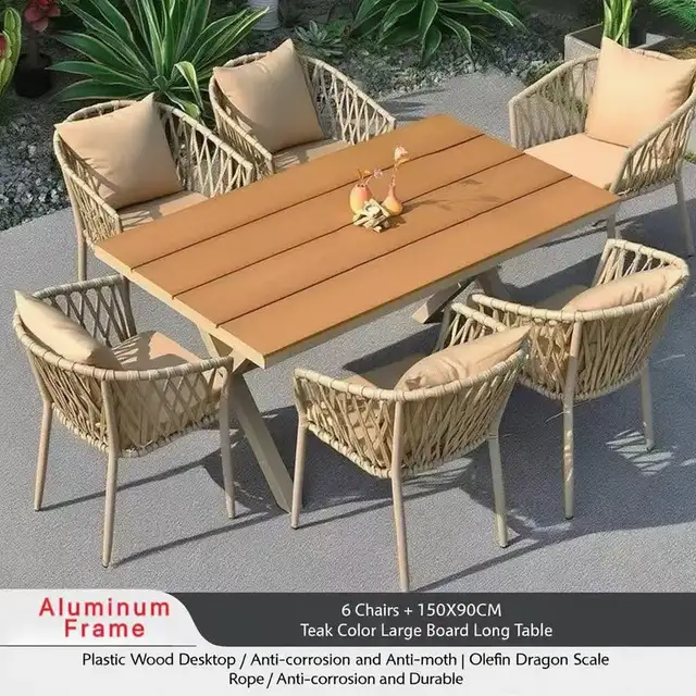 Brand New 7pcs Aluminum Teak Patio Dining Set Special $1599