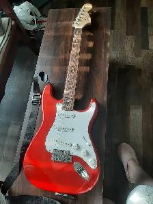 FENDER ELECTRIC GUITAR with AMP & CORD   $500