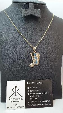 10k yellow gold chain and pendant #411_8