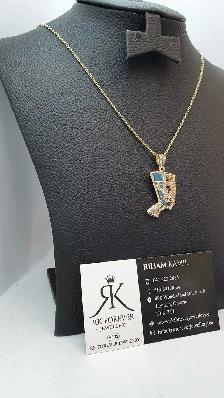 10k yellow gold chain and pendant #411_8 - Photo 2