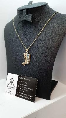 10k yellow gold chain and pendant #411_8 - Photo 3