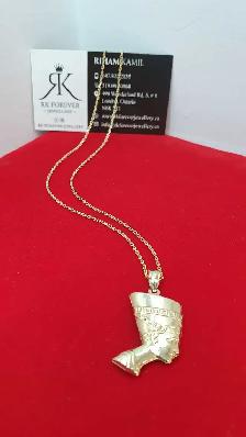 10k yellow gold chain and pendant #411_8 - Photo 4