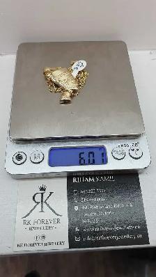 10k yellow gold chain and pendant #411_8 - Photo 6