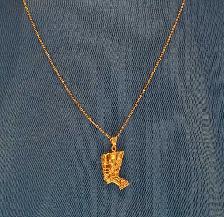 10k yellow gold chain and pendant #411_8 - Photo 9