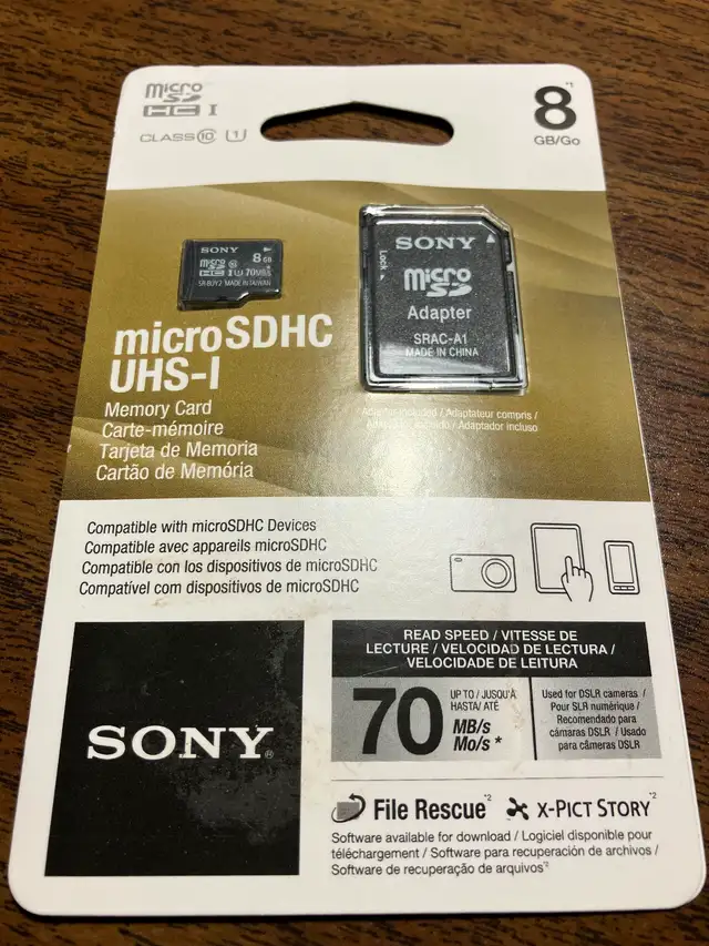NEW Sony 8 GB Micro SDHC