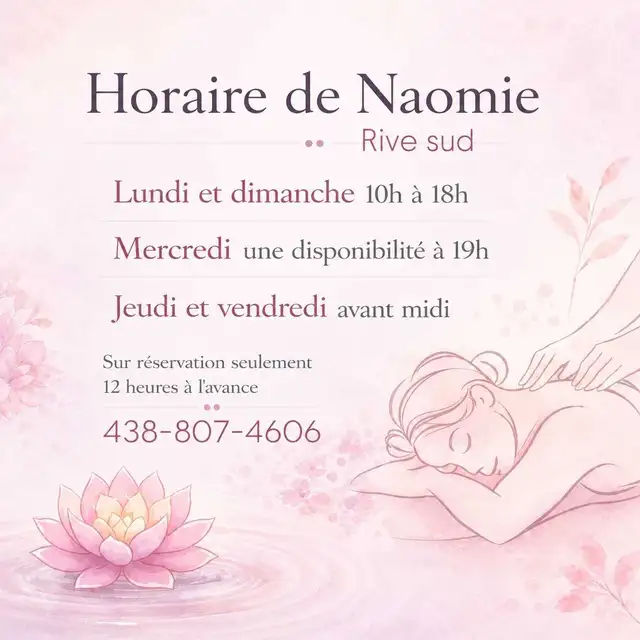 Massage avec Naomie